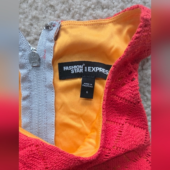 Express x Fashion Star Crochet Top Cut Out Fit and Flare Mini Dress Size 6 - Picture 3 of 4